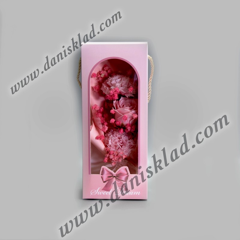 БУКЕТ ЦВЕТЯ В КУТИЯ 11-16 СМ.